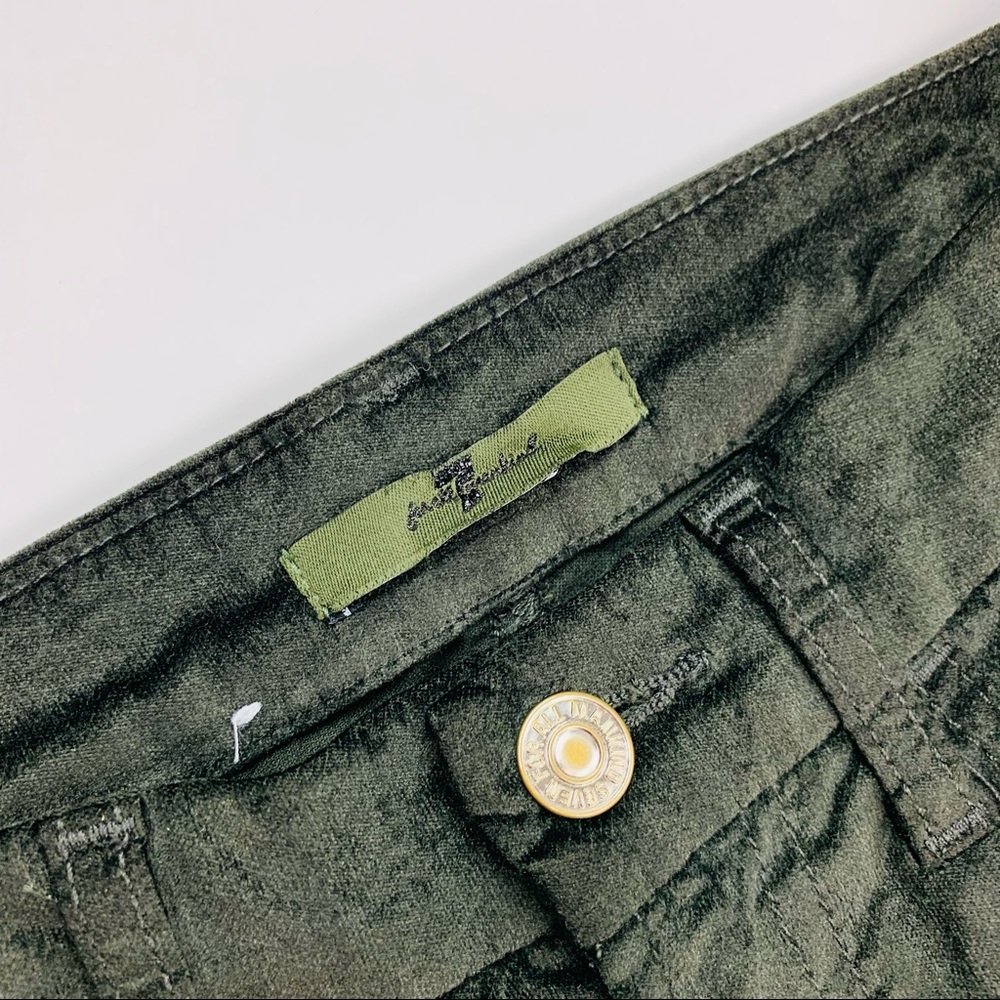 7 For All Mankind Green Velvet Skinny Jeans Sz 24 - Picture 6 of 10